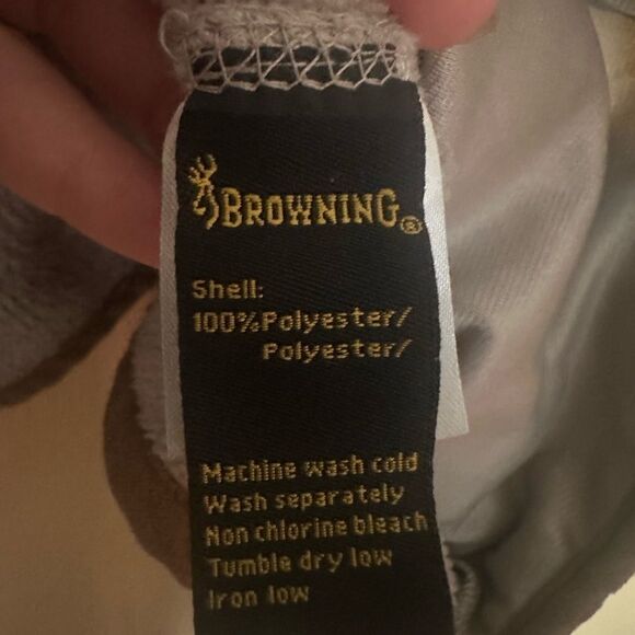 Browning Tan Sweater Men’s Medium Pull Over Light Jacket Quarter Zip - Picture 4 of 5